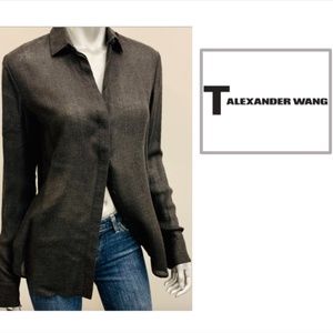 T by Alexander Wang Viscose/Wool Button-Do…
